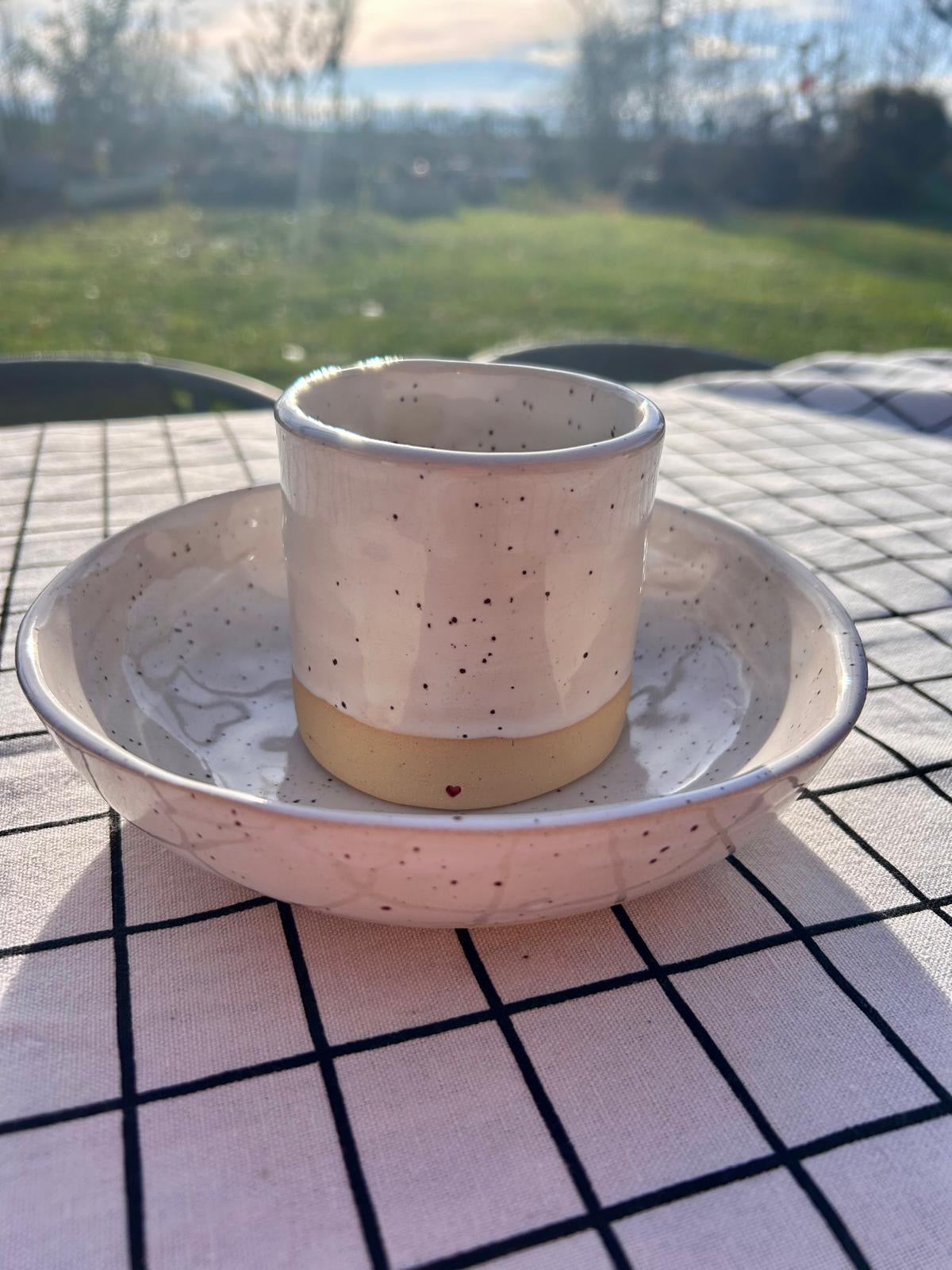 Schale 21cm & Becher Set - kleines Herz