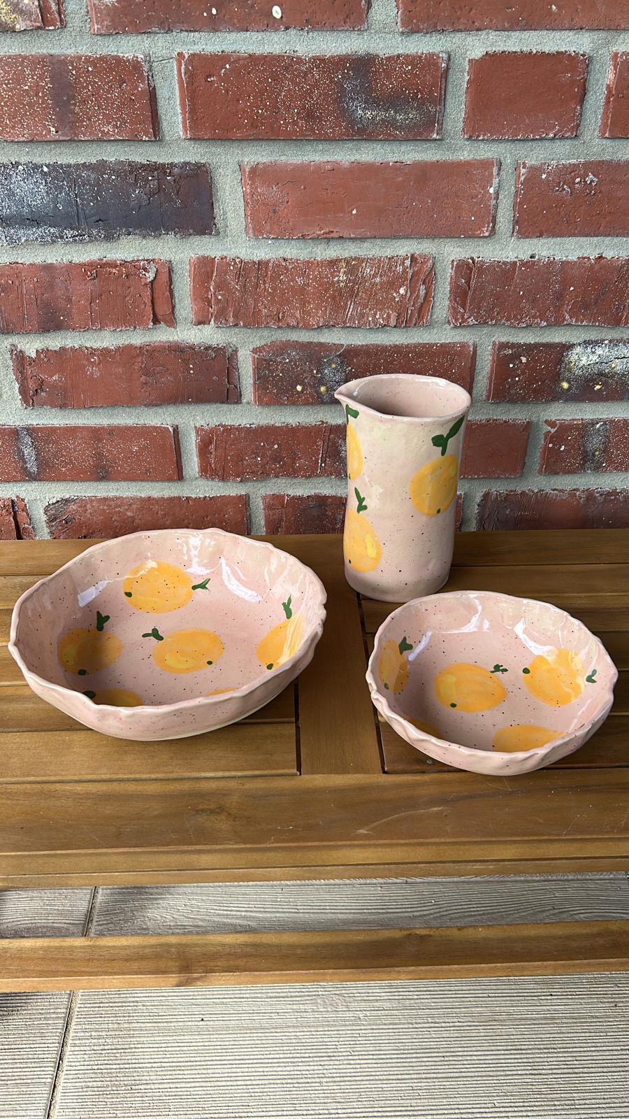 Schalen-2er Set: 21cm I 16cm und Vase 17cm