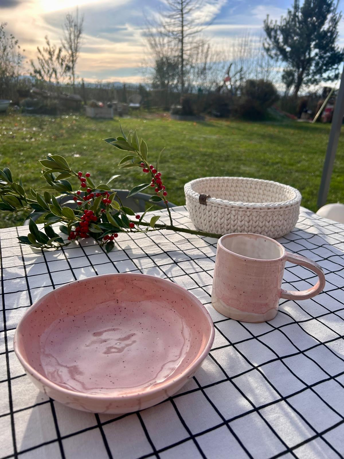 Schale 21cm & Becher Set - rosa